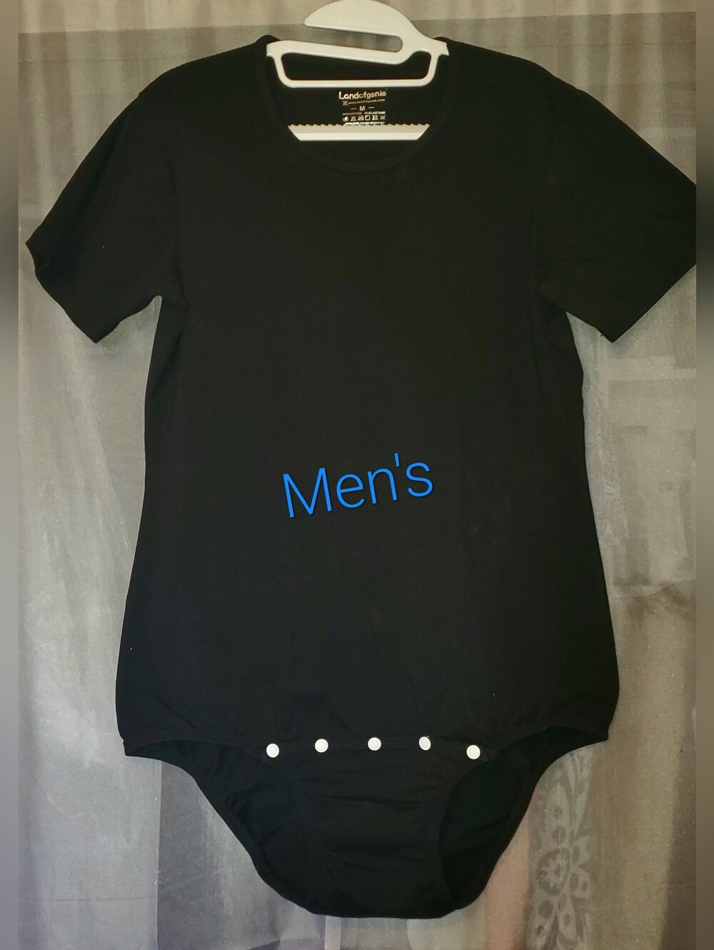 Men's Black Onesie Bodysuit Romper